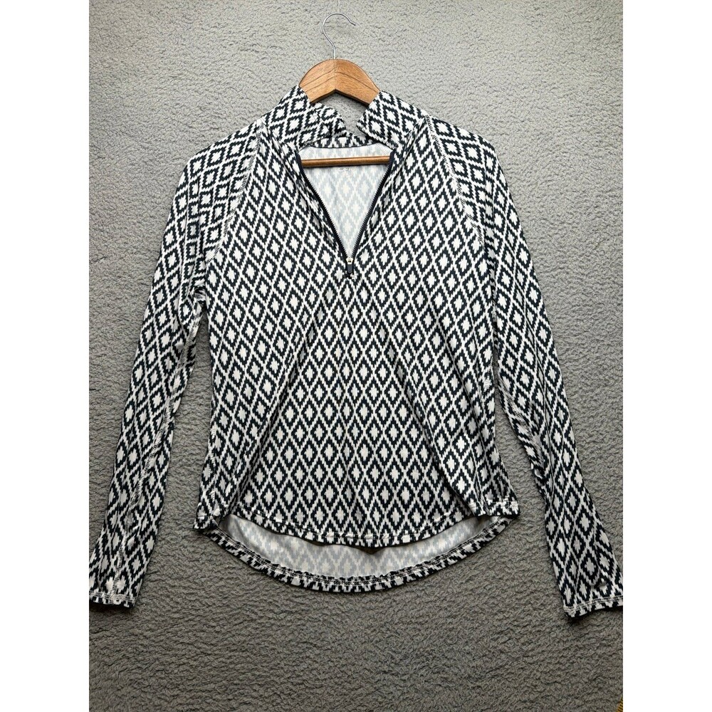 Jofit Women's long sleeve geometric print quarter zip top sz small golf tennis